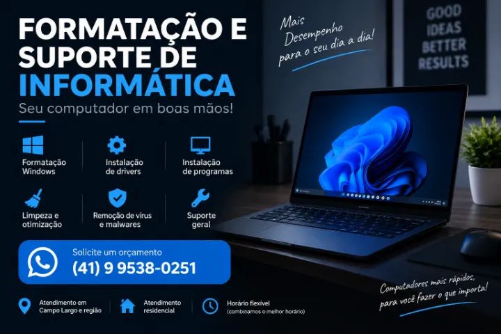Formatação e Manutenção de Computadores e Notebooks - Suporte de TI