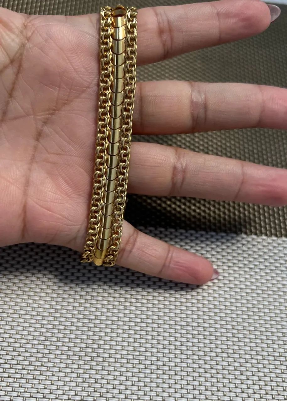 Pulseira e anel de ouro 18K - Foto 2