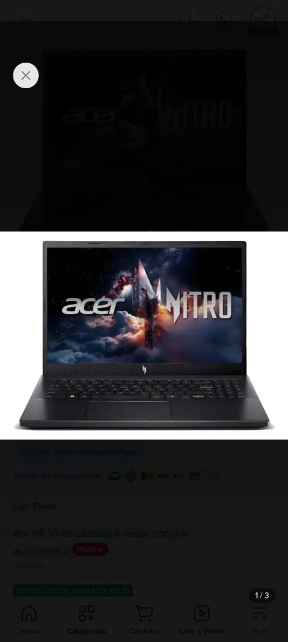 Notebook Acer Nitro V15 INTEL CORE I7 RTX 4060 - Foto 3
