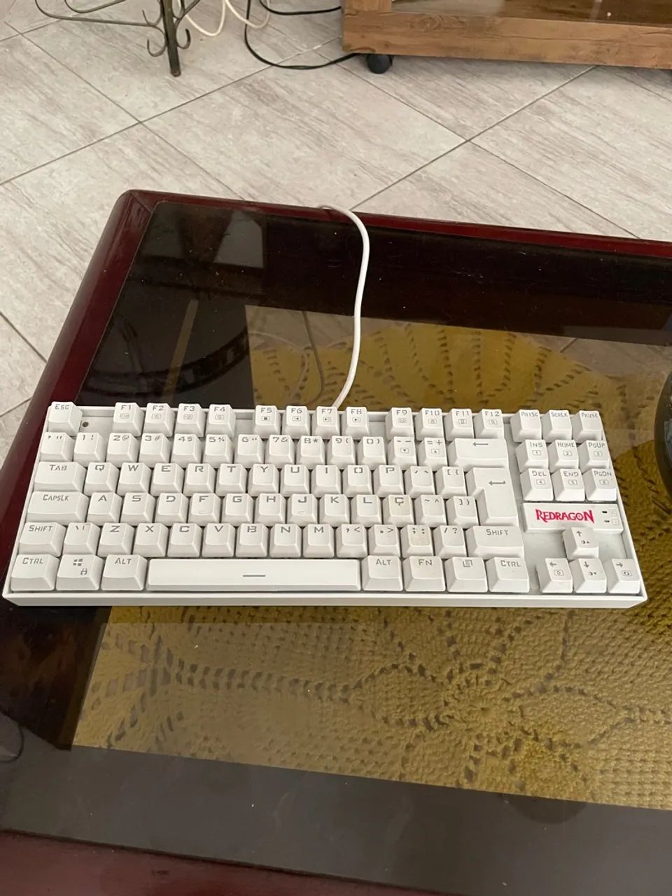 Teclado Redragon Kumara Branco Switch blue 