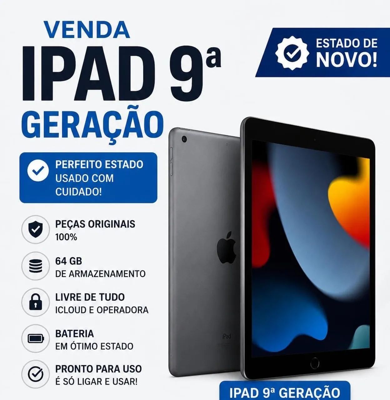 Ipad 9º geração/ 64gb - Foto 3