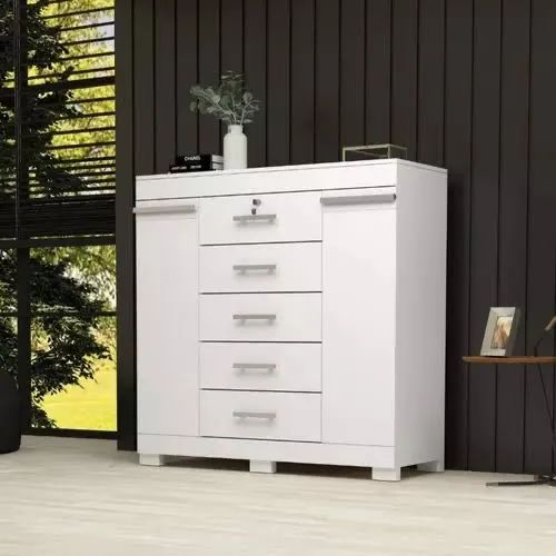 Cômoda Diana ACP 100% MDF, 05 Gavetas e 02 Portas com sapateira - Entrega Imediata; - Foto 2
