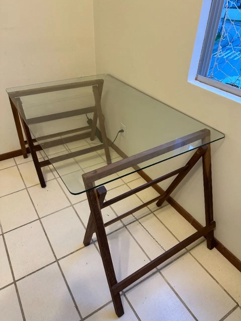 Mesa de vidro 1,2mx0,8m - Foto 3