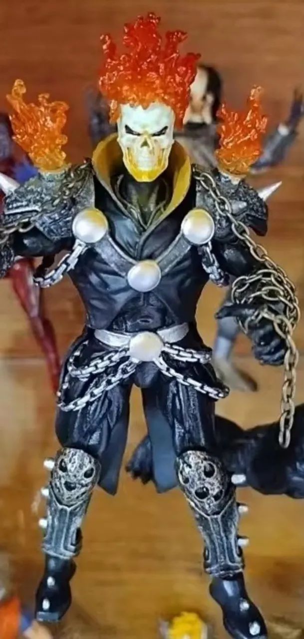 Boneco motoqueiro fantasma action figure marvel ghostrider terror - Foto 4