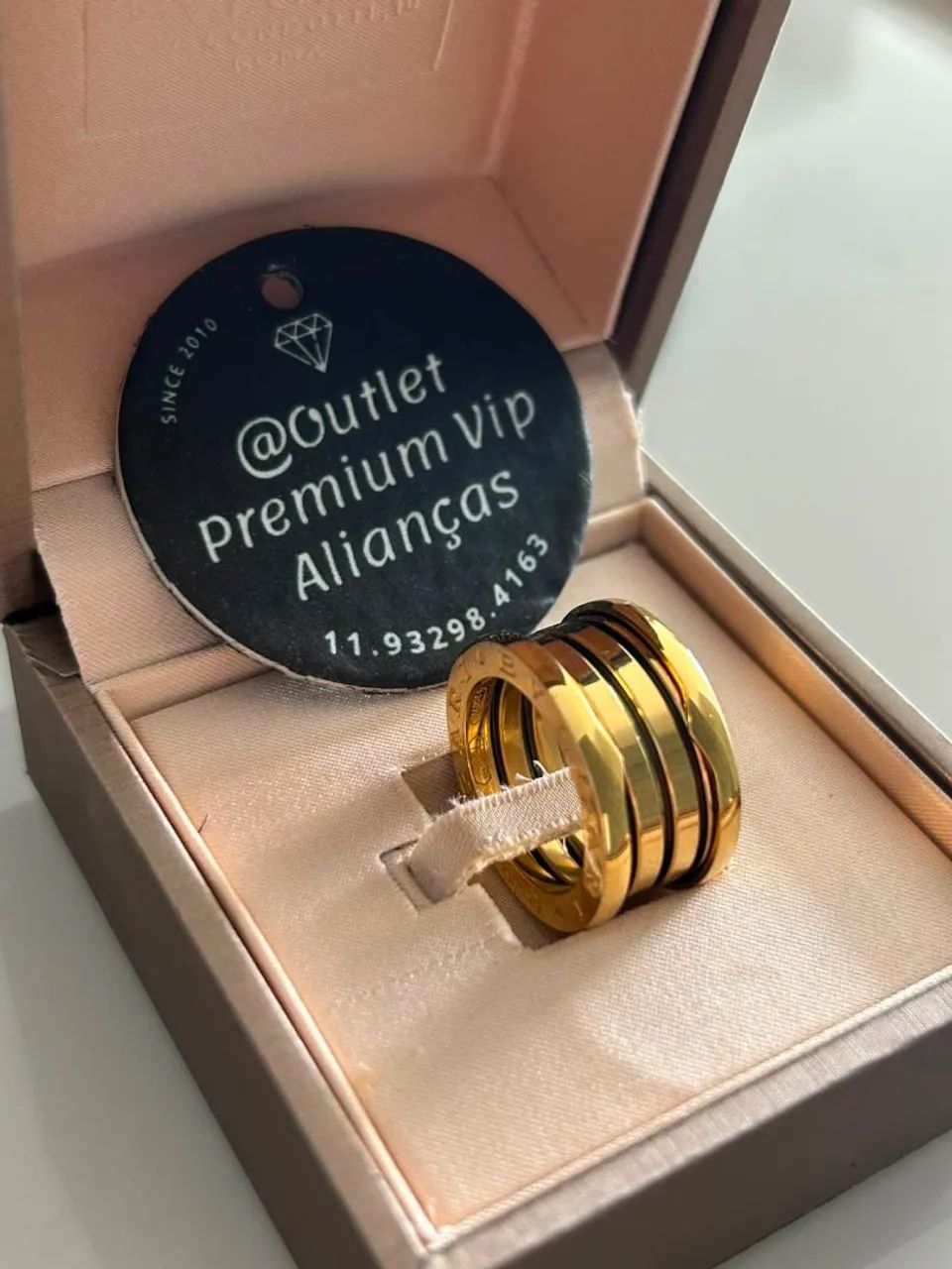 Bvlgari anel bzero1 com molas flexíveis dourado - Foto 5