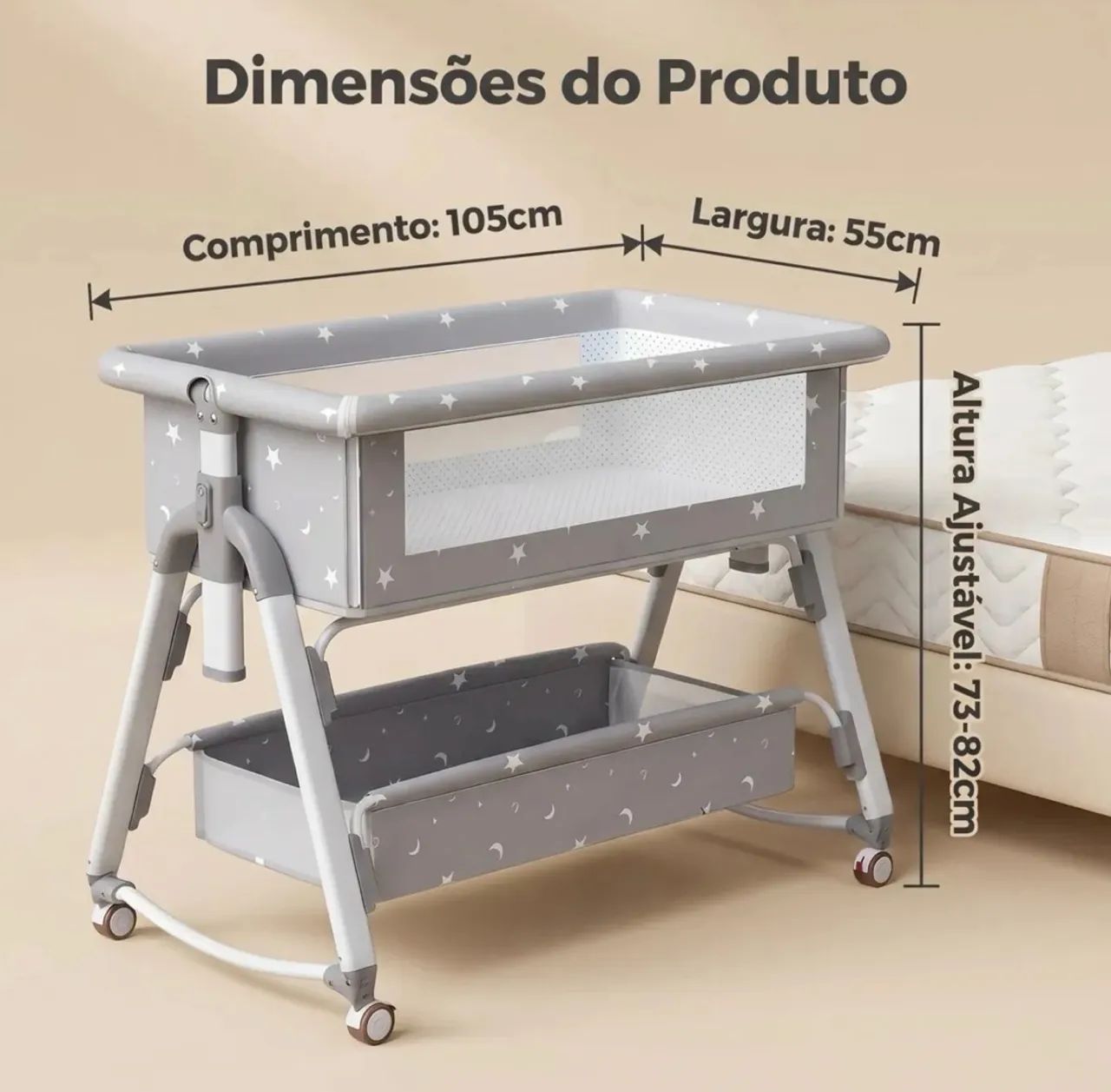 Berço Moisés portátil Multifuncional - Foto 3