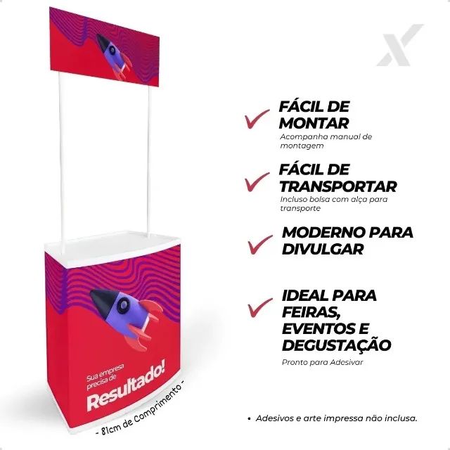 BALCÃO PROMOCIONAL DEGUSTAÇÃO PDV 81X200CM - Foto 3
