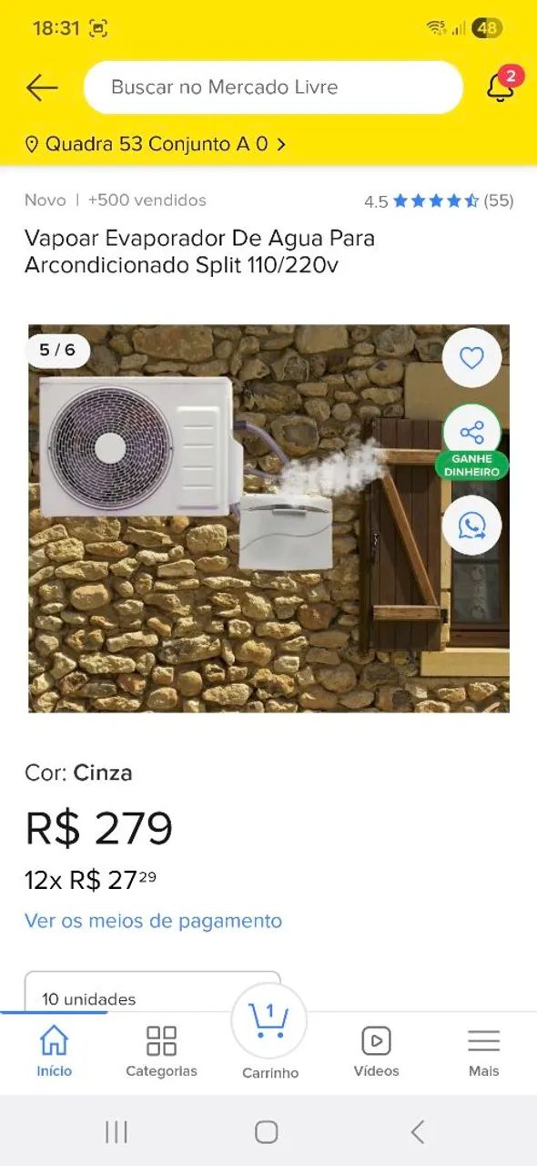 Evaporizador de ar da agua da condensadora do ar condicionado 220v - Foto 4