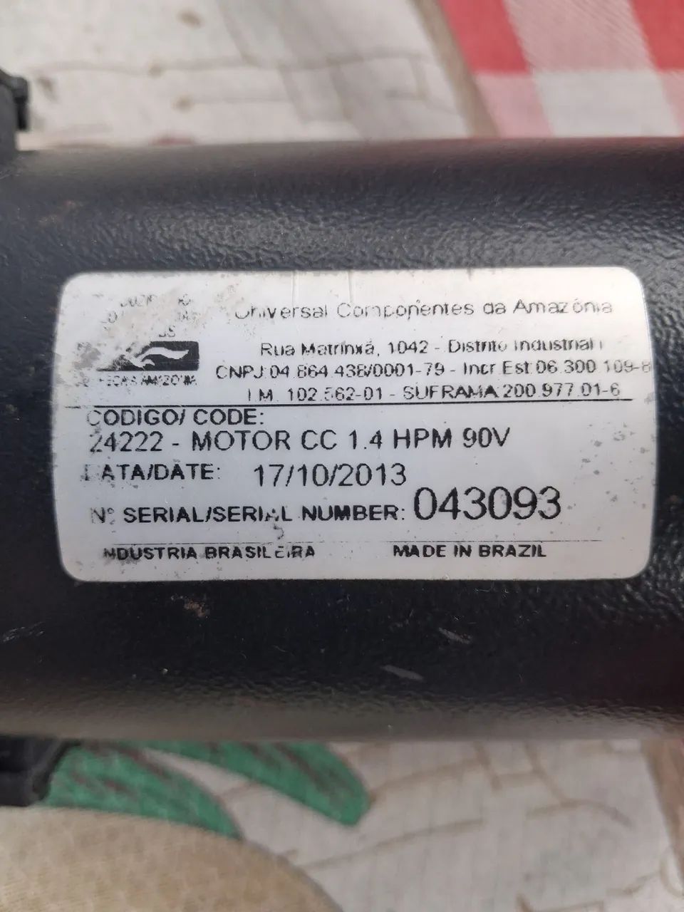 Motor DC 90V 1,4 HPM - Código 24222