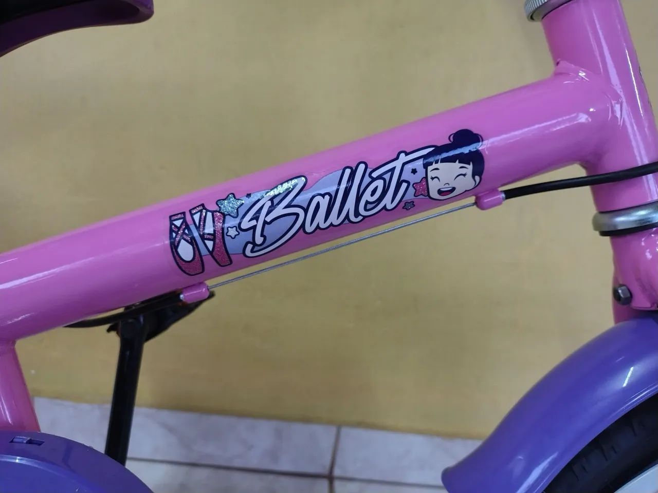 Bicicleta infantil kami ballet aro 16 com rodinhas  - Foto 5