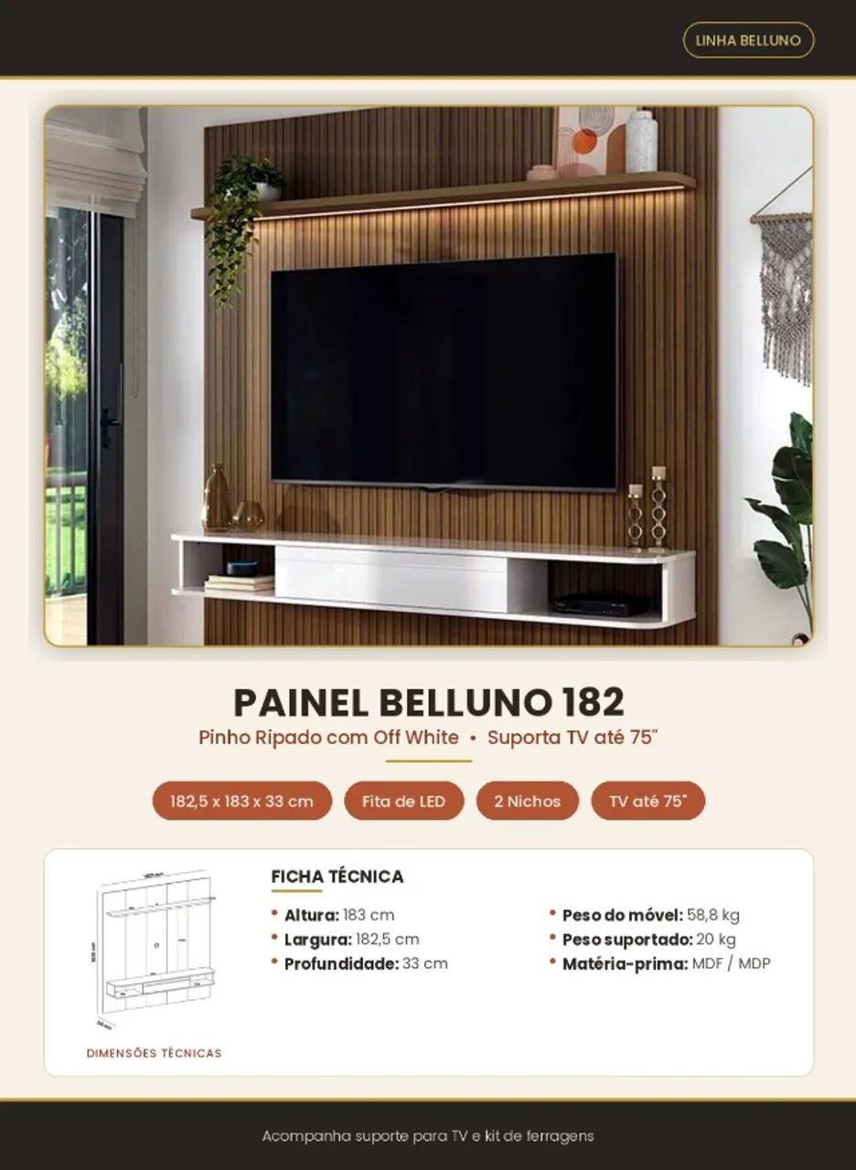 Painel para TV até 65 polegadas  - Foto 2