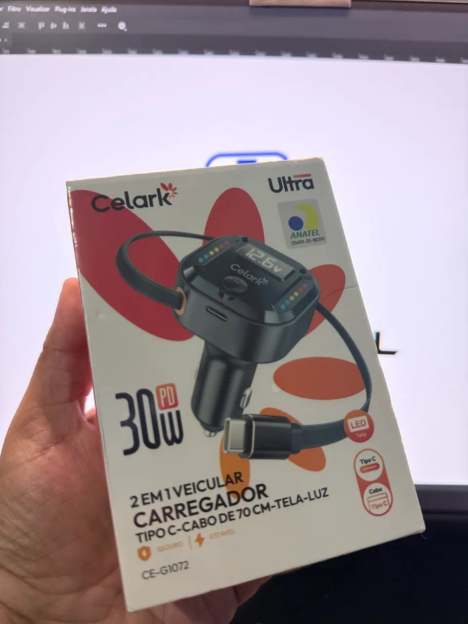 CARREGADOR VEICULAR 30W PD - 2 EM 1 - Foto 2