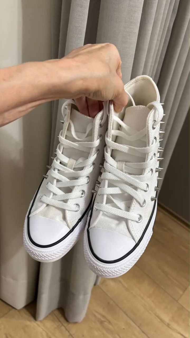 Converse all star de tachinhas branco - Foto 2