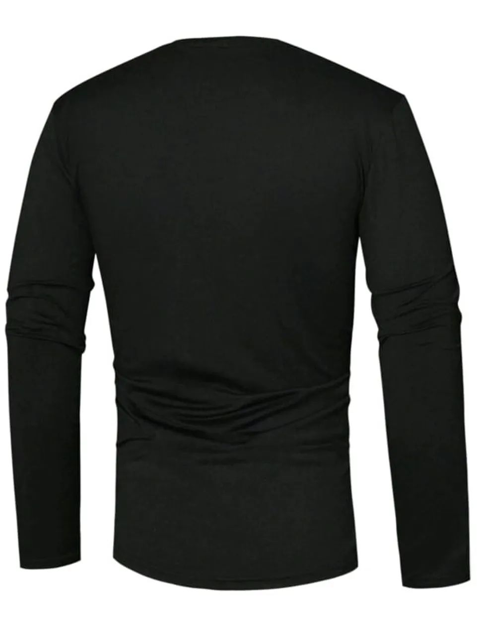 Camiseta Preta Sólida Manfinity - Foto 2