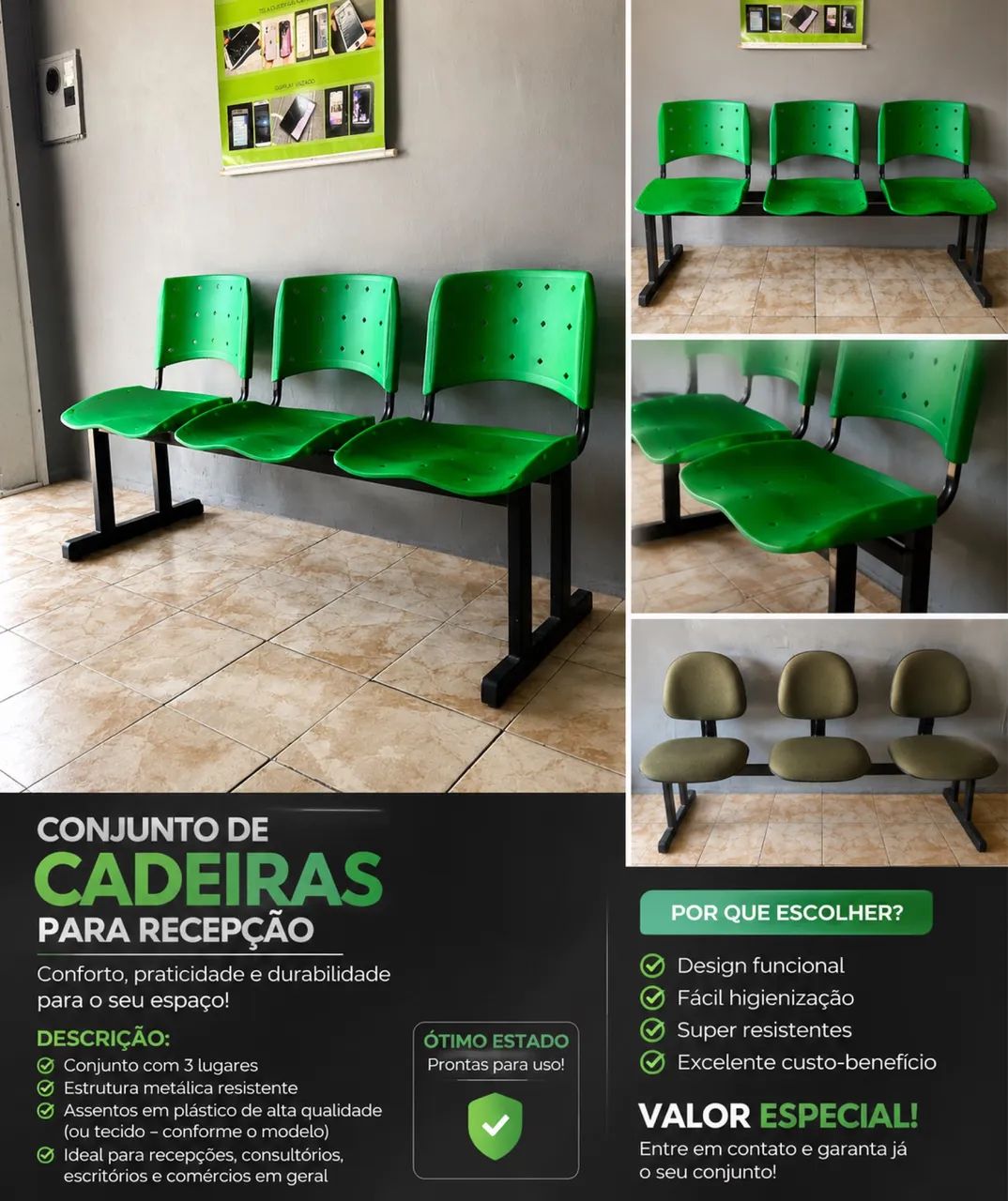 Cadeiras para Lojas, Escritórios e Recepção  - Foto 4