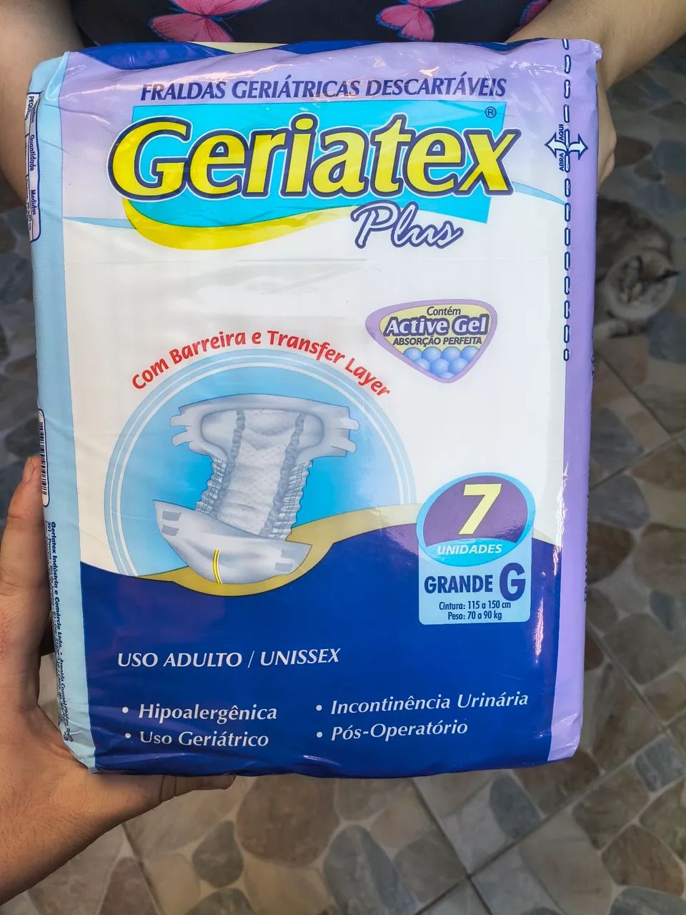 Fralda geriátrica descartável - pacote com 7 - geriatex plus