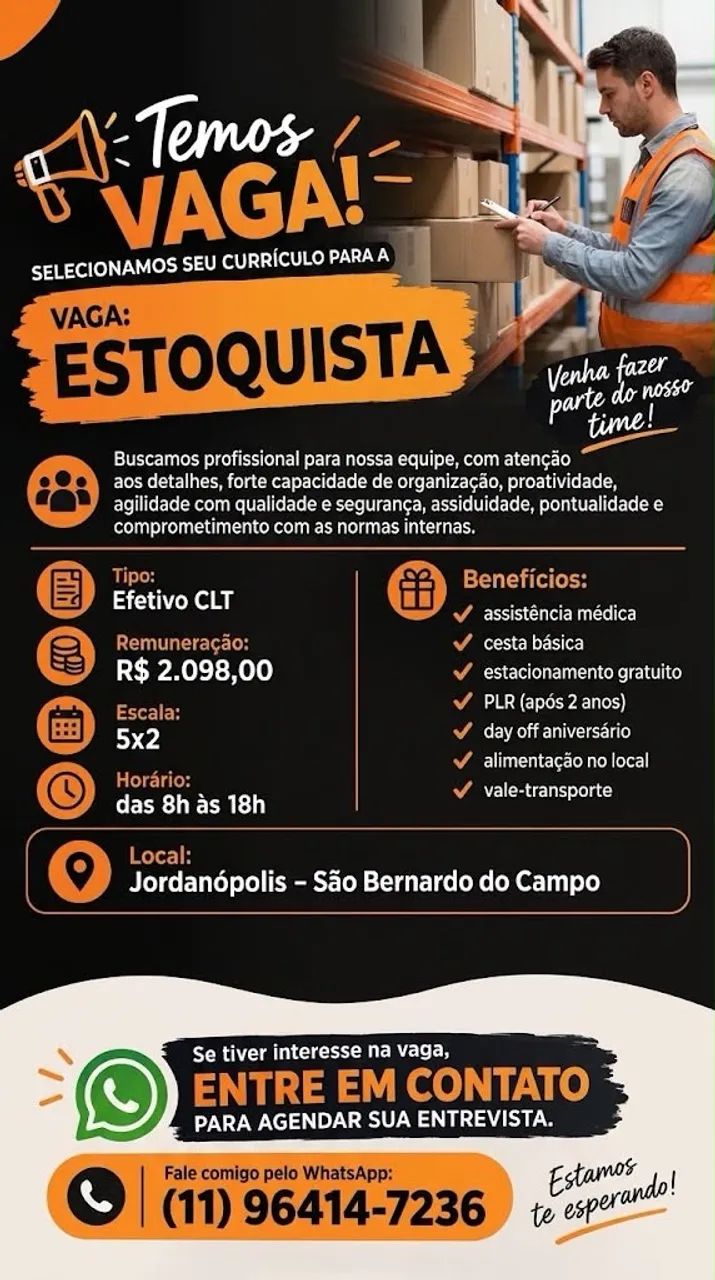 VAGA AUXILIAR DE COZINHA, LIMPEZA E PRODUÇÃO  