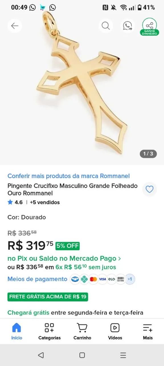 Corrente Rommanel 18k e Pingente Rommanel 18k - Foto 4