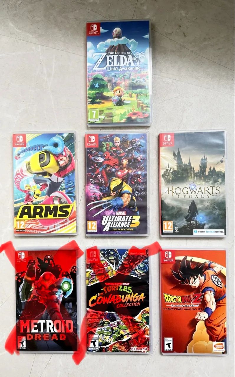 Lote 5 Jogos Nintendo Switch - Zelda, Hogwarts E Mais! - Jogos de