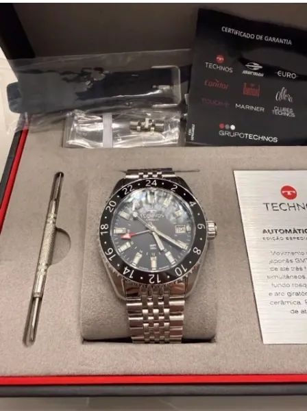 Technos GMT Automático 43mm Prata  zerado - Foto 3