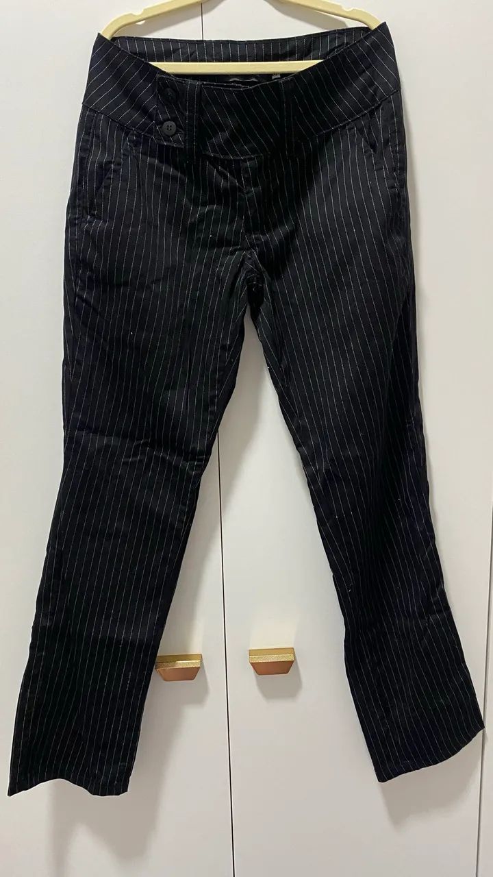 calça preta listrada belle marie - Foto 4