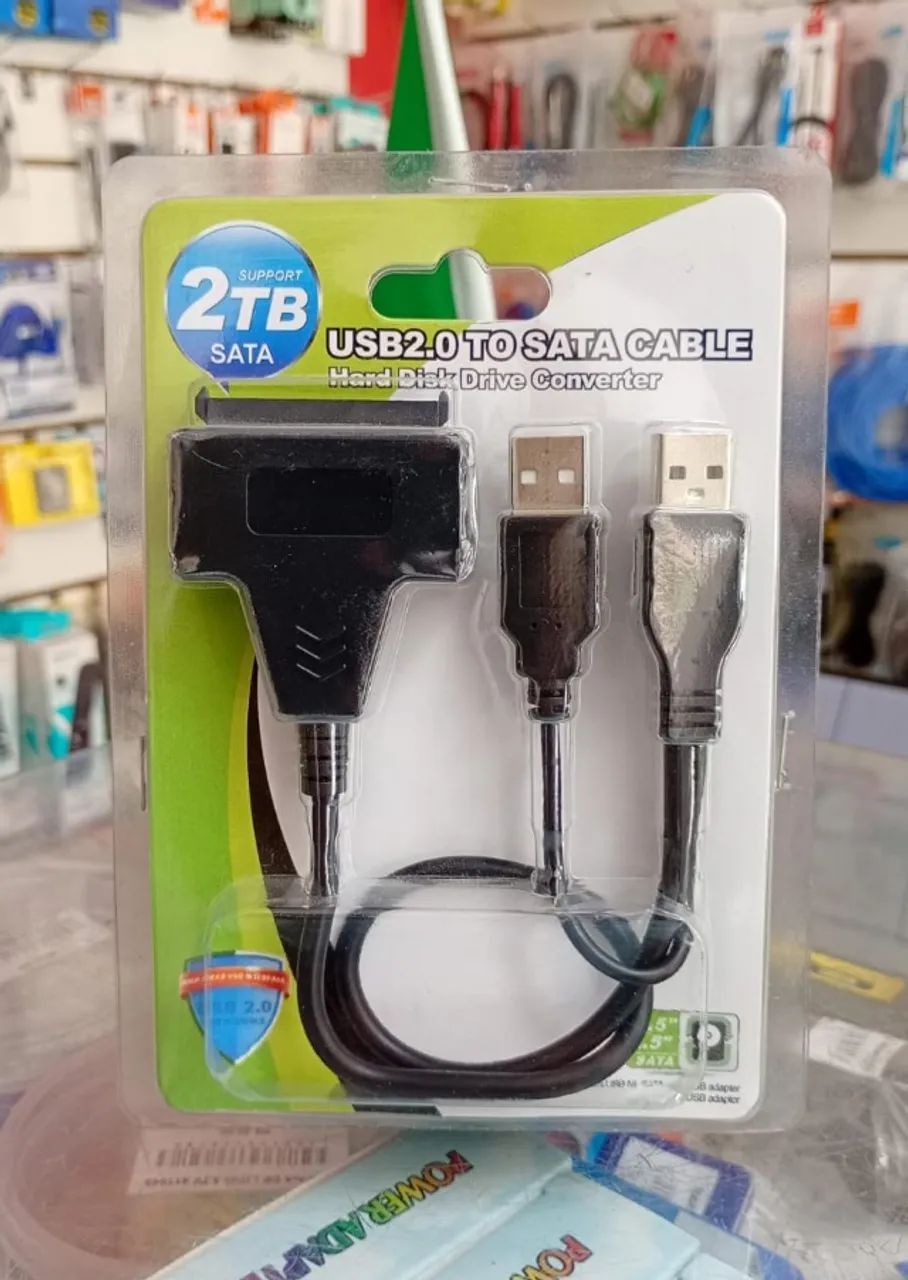 Cabo Adaptador Conversor USB 2.0 Para HD / SSD SATA - Novo