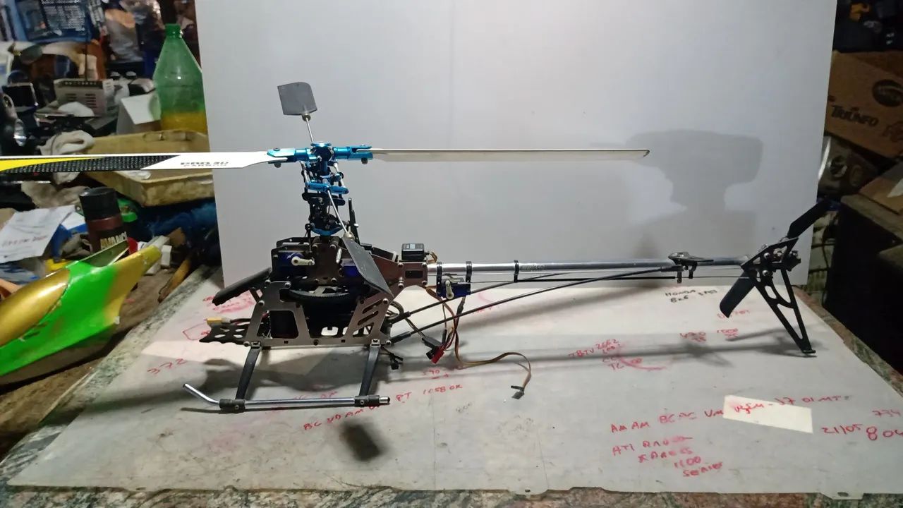 Helicóptero 3D HK 450 vários upgrades de alumínio e carbono - Foto 4