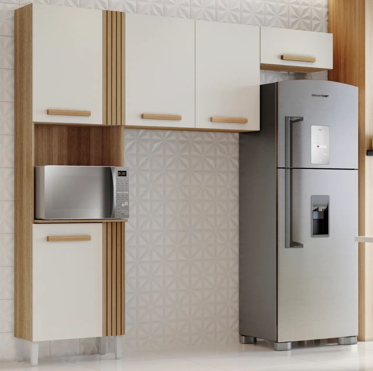 Cozinha Compacta Toscana 3 Peças Atacama e Off White