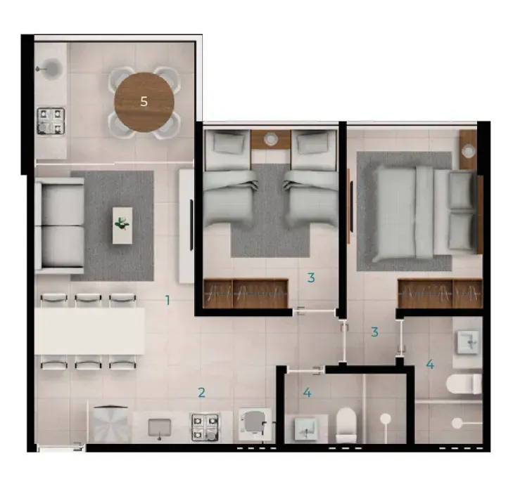 PLANTA 56m²