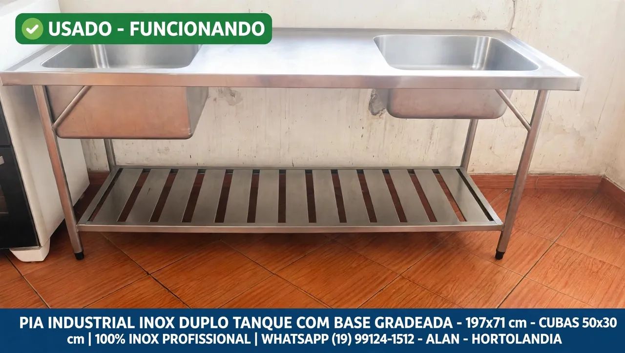 Pia inox 100% . duas cubas 