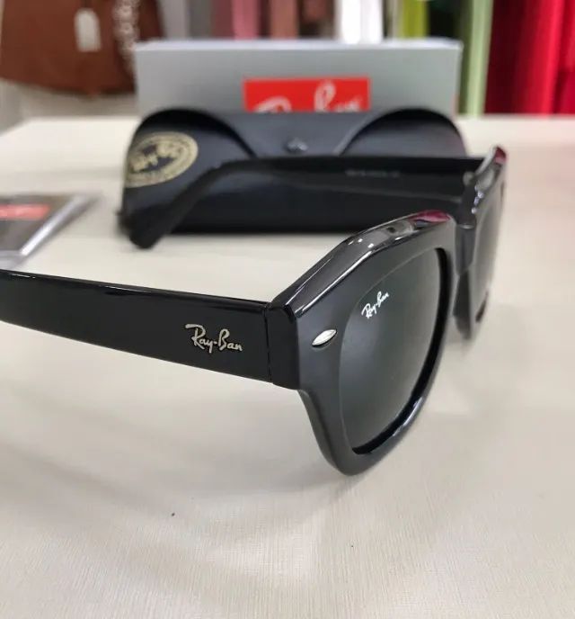 óculos de sol ray ban state black piano - Foto 2
