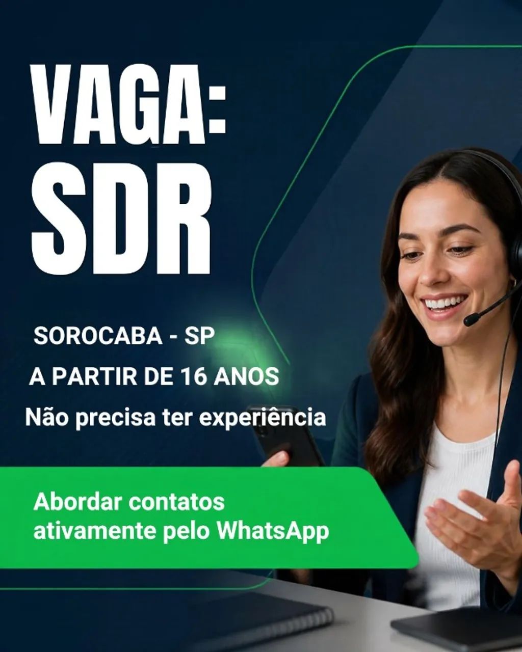 VAGA PARA SDR SEM EXPERIÊNCIA 