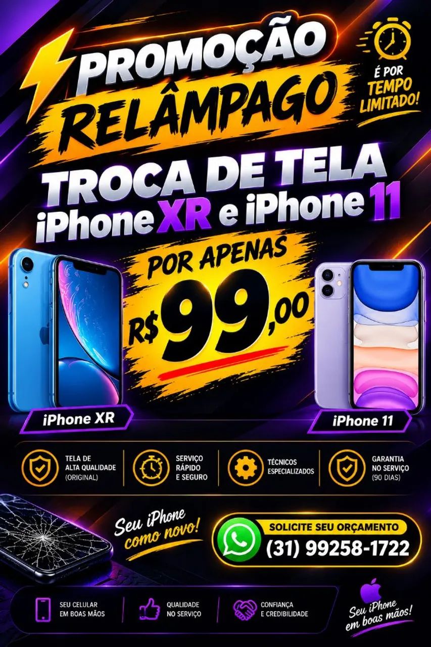 iPhone 11 e Xr troca de tela 