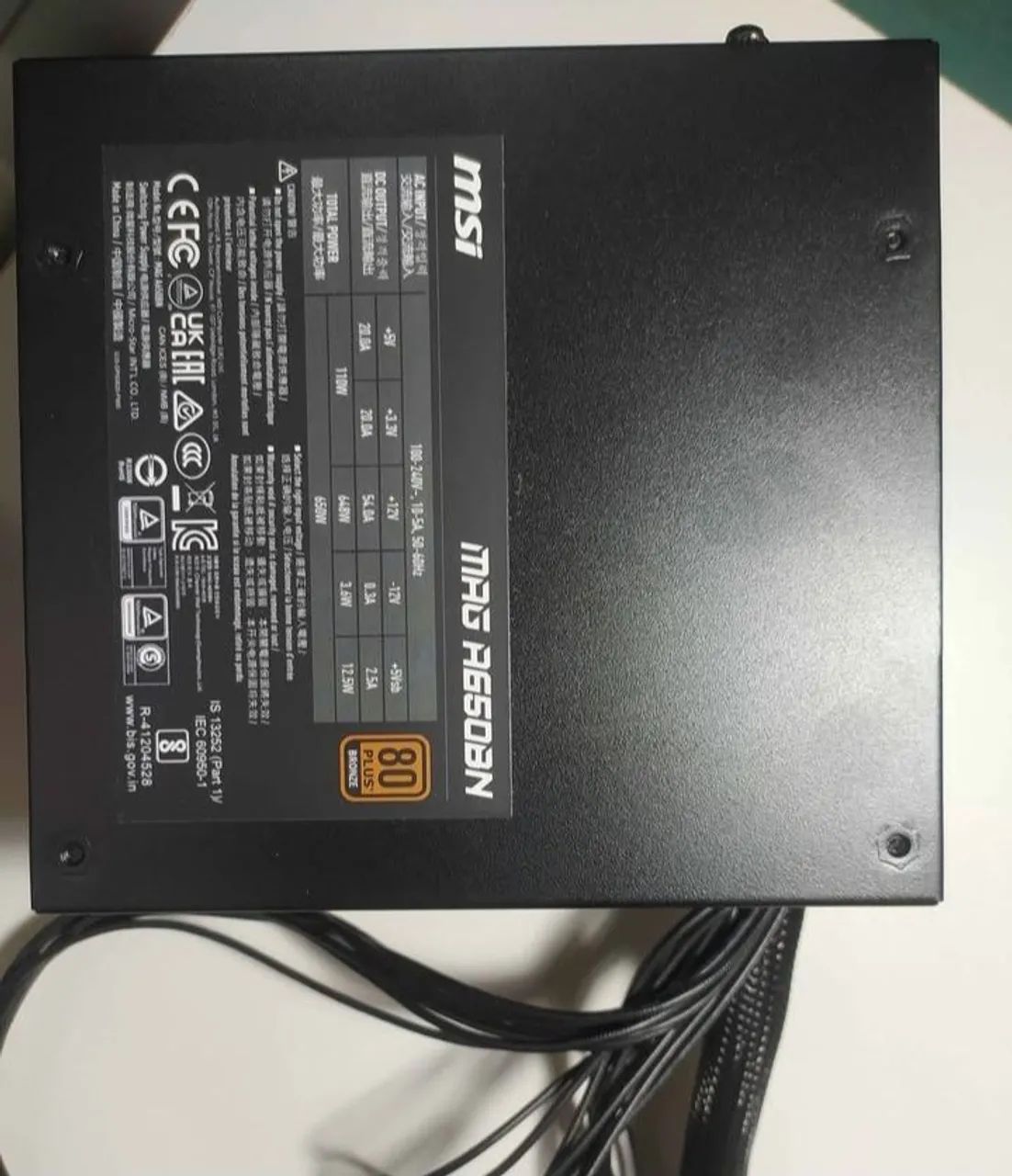 FONTE MSI MAG 650W - 80 PLUS BONZE - Foto 4