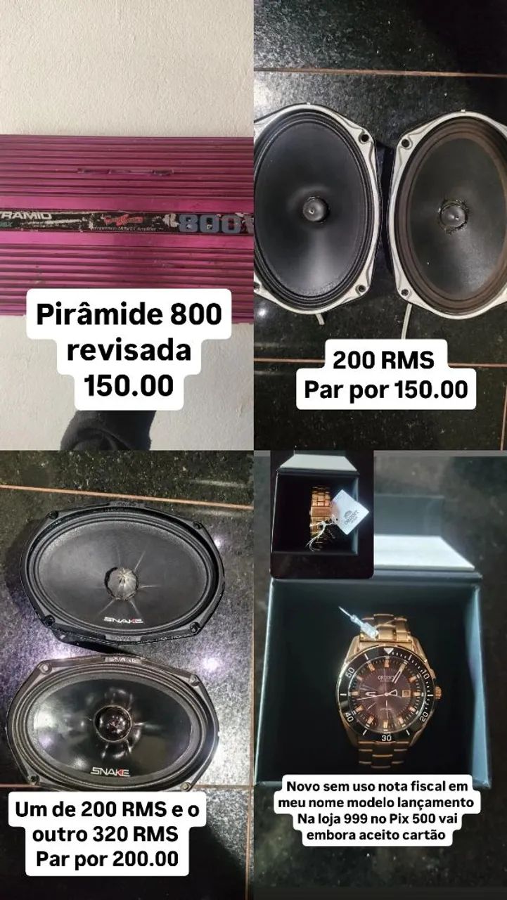 Som automotivo e relógio 