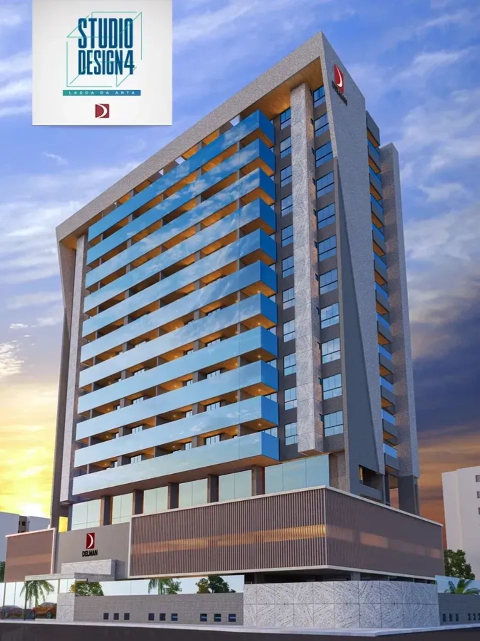 Apartamentos  Tipo Studio, quarto e sala e dois quartos de frente para o mar de Cruz das A