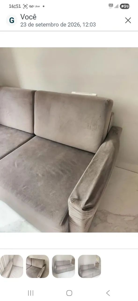 SOFÁ CHAISE RETRÁTIL CINZA - Foto 4
