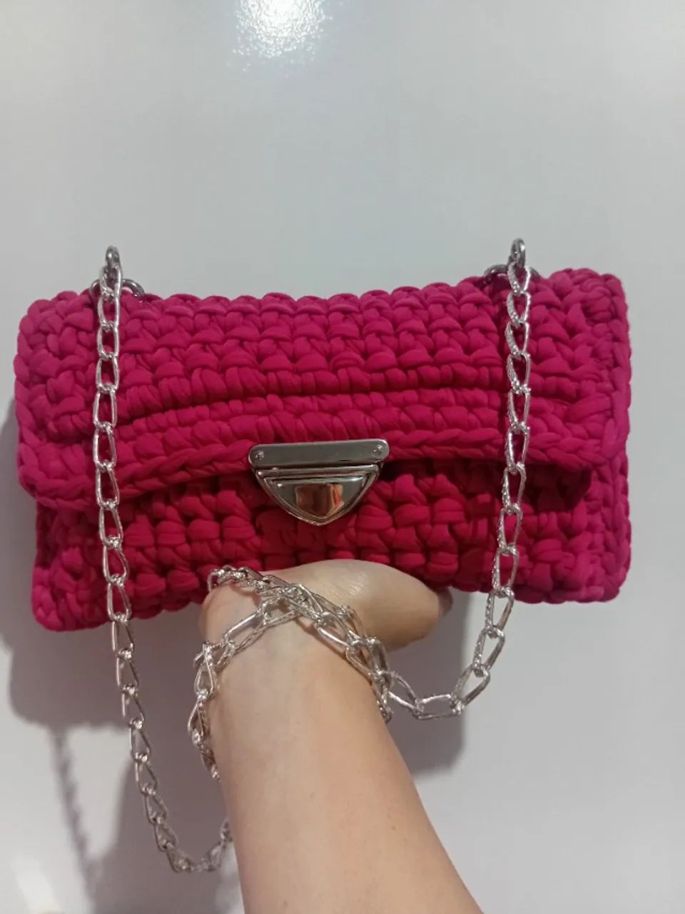 Clutch de Crochê Fúcsia  - Foto 2