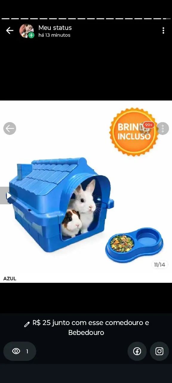 Casinha com comedouro e Bebedouro bebedouro para pet