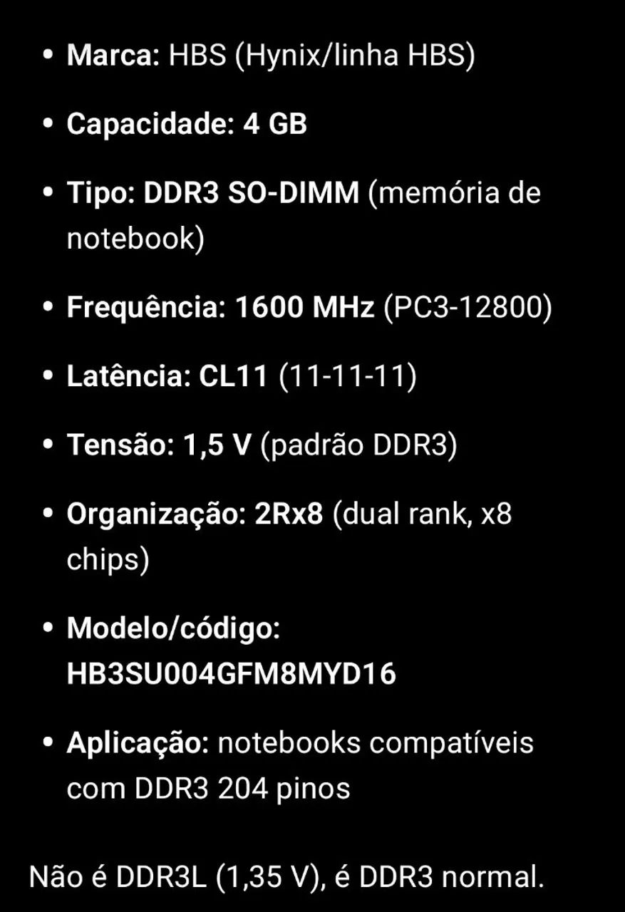Memória 4GB Ram notebook - Foto 2