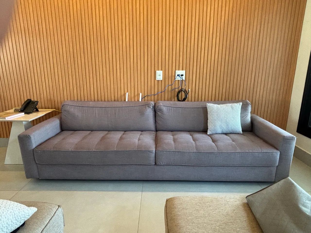 Sofá Cinza 3/ 4 Lugares 270cm Líder Interiores