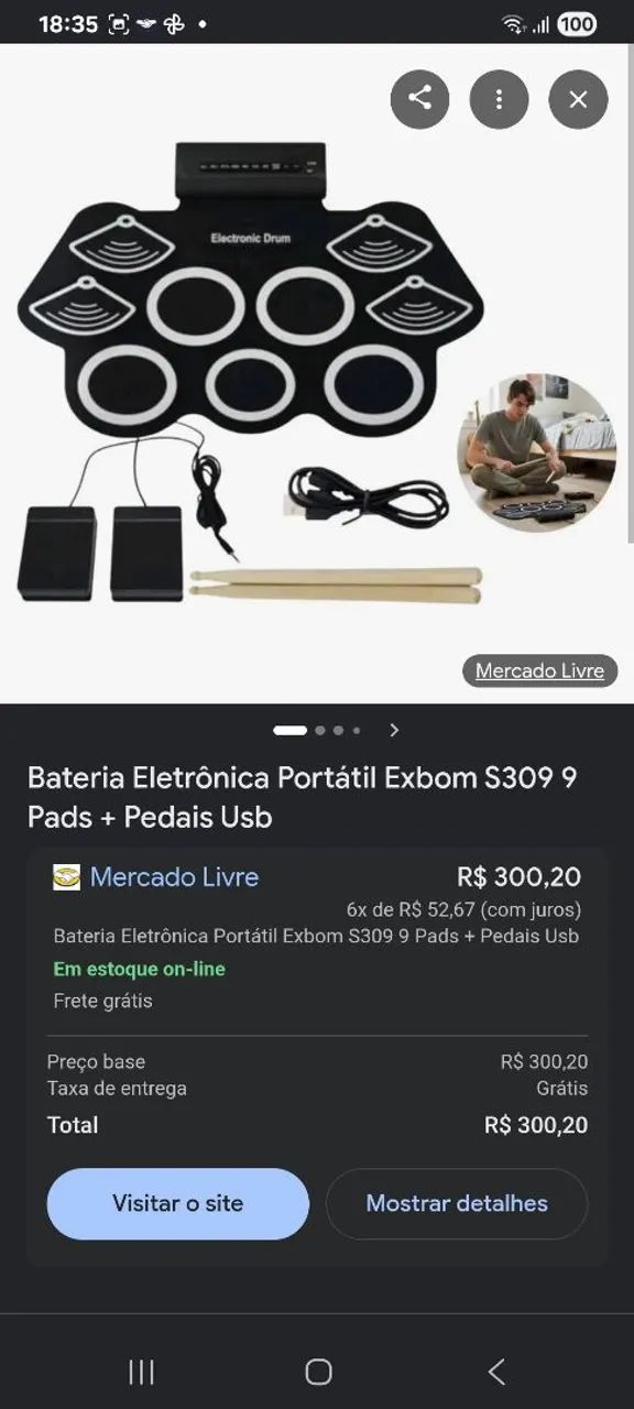 Bateria Eletrônica EXBOM - Foto 3