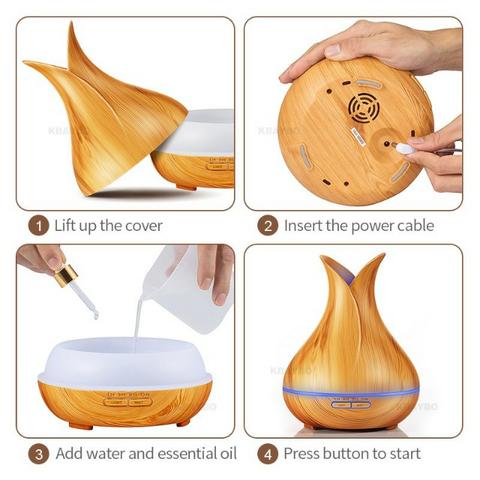 Umidificador Difusor Kbaybo Aromaterapia 400ml Claro - Foto 4