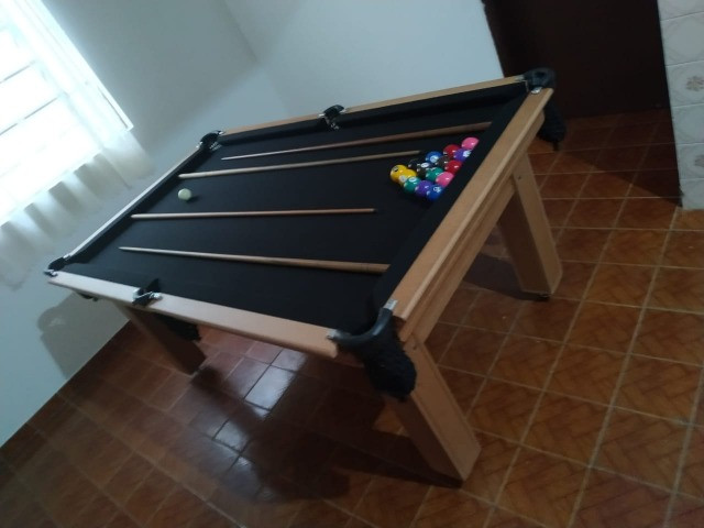Mesa Tentação 4 Pés Laterais Cor Cerejeira Tecido Preto Mod. CRNF2260 - Foto 2