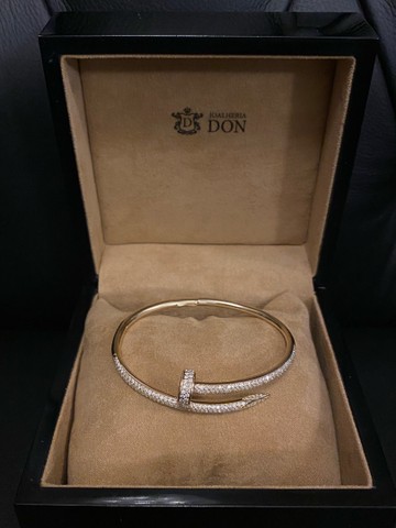 Bracelete Prego em Ouro 18k 750 com Diamantes - Foto 4