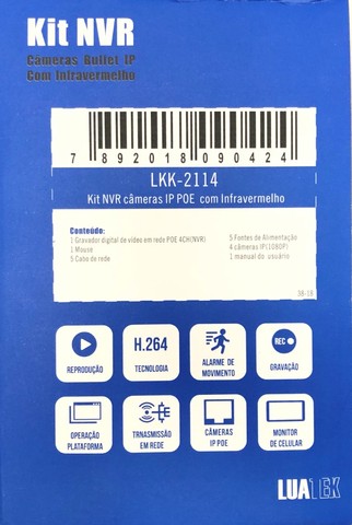 Kit NVR e 4 Câmeras Bullet 1.3mp Full Hd NVR Wireless Wifi Luatek LKK-2114 Novo na Caixa - Foto 2