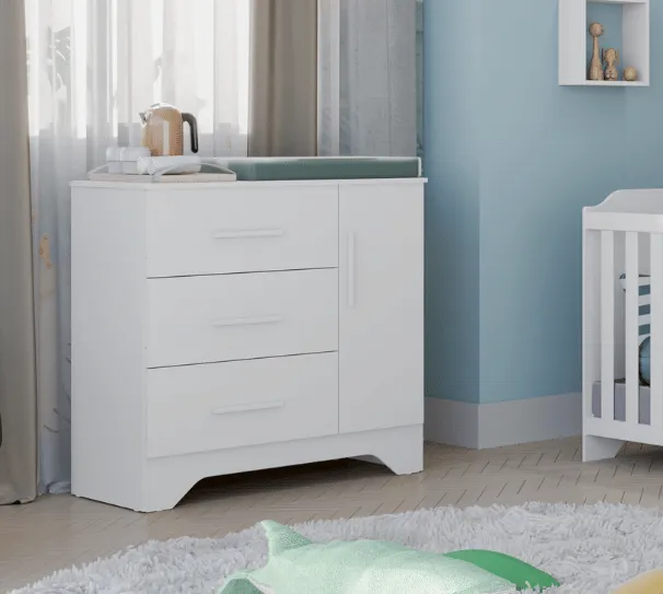Comoda Popy Retro Lisa, 100% MDF - Peroba