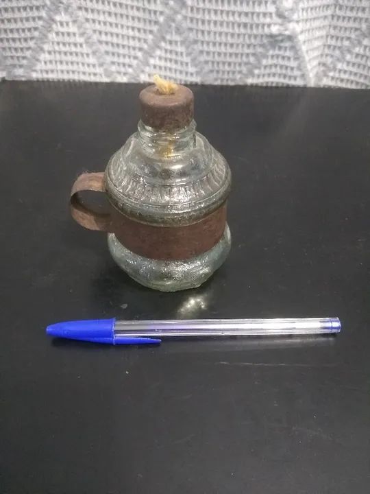 Três lamparinas antigas, de Vidro. - Foto 2
