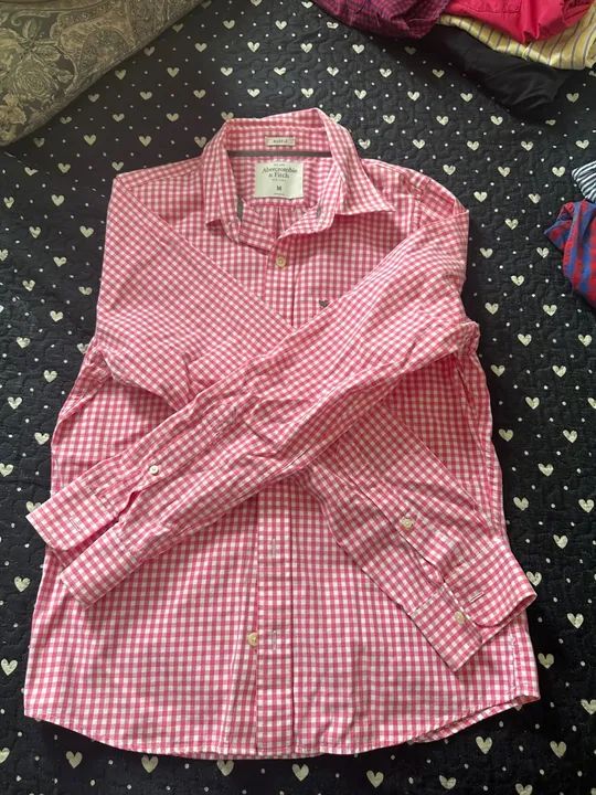 Camisa xadrez rosa Abercrombie & Fitch Tamanho M - Foto 2