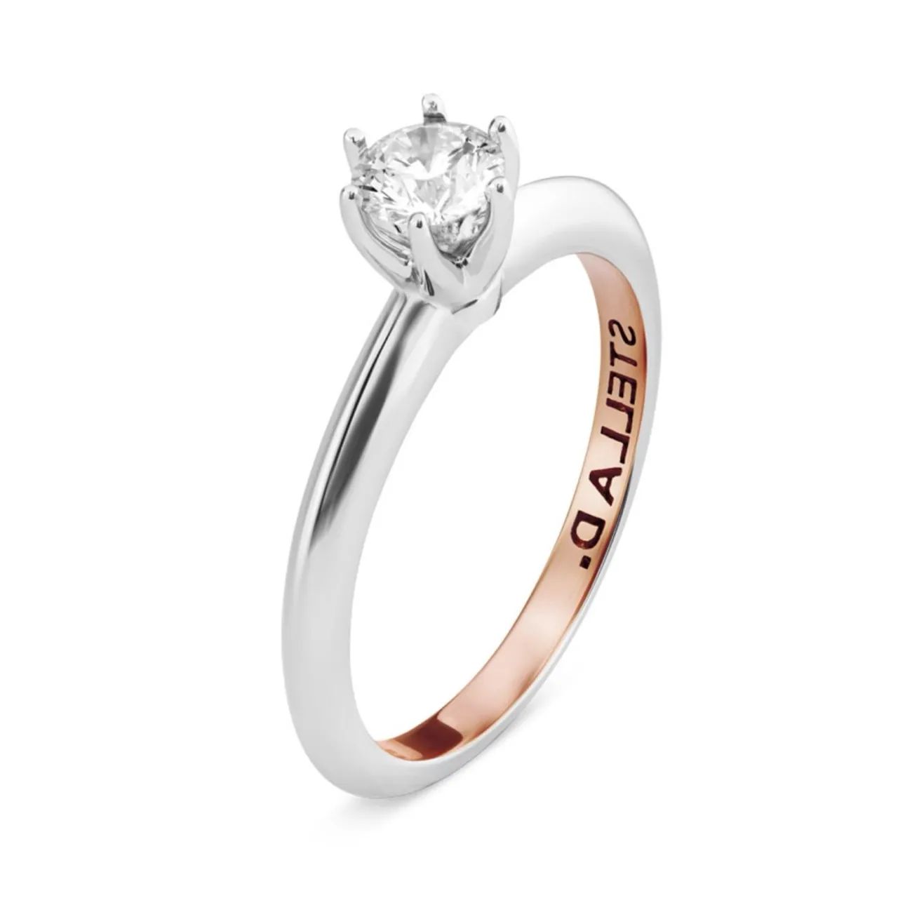 Anel De Noivado Stella Diamonds Forever 15 Ouro Branco 18k 40 Pontos